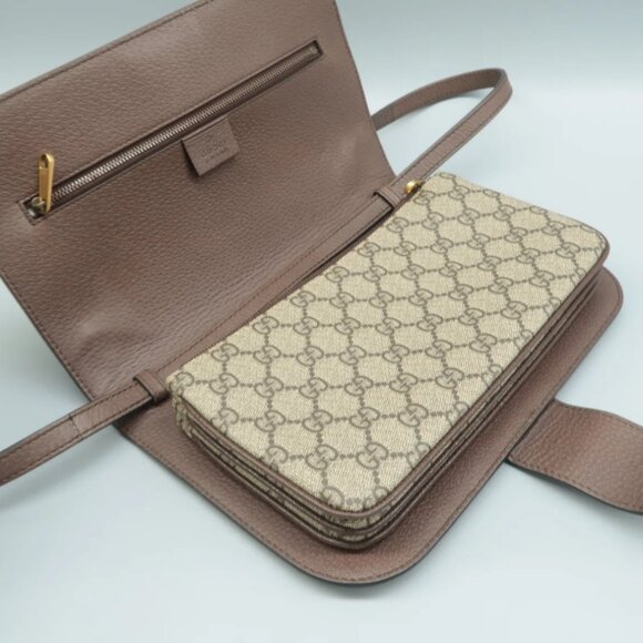 100% Authentic GUCCI GG Supreme Brown Canvas Shoulder Bag - Picture 8 of 12